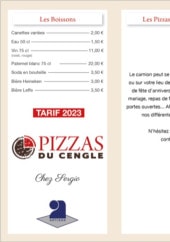 Menu Les Pizzas du Cengle - Boissons