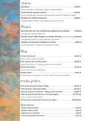 Menu Grand Boise - Les entrées, poissons, ...