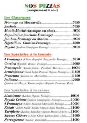 Menu Myo D'ôh - Les pizzas 