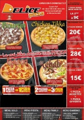 Menu Delice pizza - cartes et menus délice pizza caen