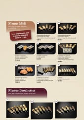 Menu Fujiya Sushi - Menus midi et brochettes