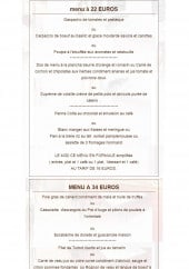 Menu Le Bouchon du Vaugueux - Les menus