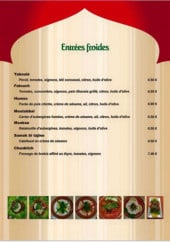Menu Le Libanais - Entrées froides
