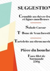 Menu Mooky's - Un exemple de suggestions