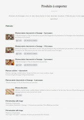 Menu L'ordonnance - Produits à emporter