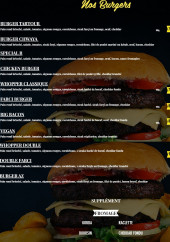 Menu Lexo Burger - Les burgers