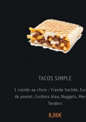 Menu So' Tacos - Les tacos