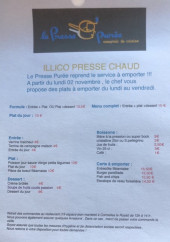 Menu Presse Purée - La carte