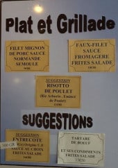 Menu Café Sud - Suggestions et plats grillades