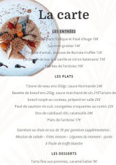 Menu Le Coq Hardi - Les entrées ; plat et desserts