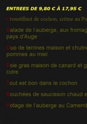 Menu Auberge des Deux Tonneaux - Les entrées 