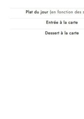 Menu Le confluent - Un exemple de menu