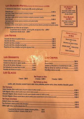 Menu La Baraque - Les crepes, desserts et glaces, ...