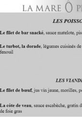 Menu La Mare Ô Poissons - Poissons et viandes
