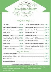 Menu Le Quai d'Harcourt - La carte