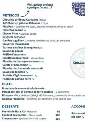 Menu Lisboa Café - Les plats, desserts et accompagnements, ...
