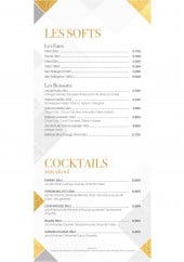 Menu Le Kaz - Les softs et cocktails