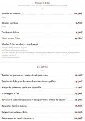 Menu L'ostrea - Les moules frites, entrées et salades
