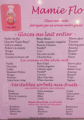 Menu Mamie flo - Les glaces au lait et crèmes