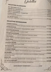 Menu La creperie de formigny - Les galettes