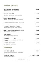 Menu La Pergola - Amuses bouche et desserts