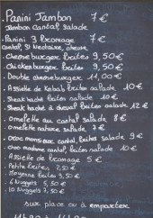 Menu Le 107 - Exemple de menu