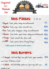 Menu Le Drop - Les pizzas et burgers