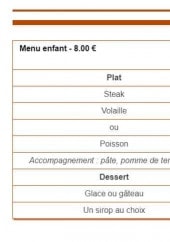 Menu Au P'tit Festin - menu enfant et menu  22€