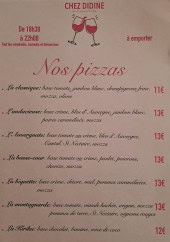 Menu Bar Tabac Presse de la Poste - Les pizzas