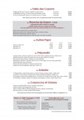 Menu Chez paul - Les huîtres, salades, tartares,...