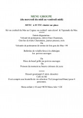 Menu Le Mas Charentais - Menu de groupe