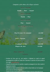Menu Le Lavalette - formules, entres, plats