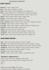 Menu Pizz'a Chris - Les pizzas