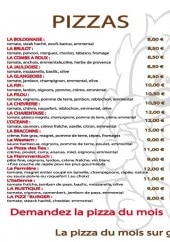 Menu Jimkana Bar - Les pizzas, hamburgers et menus