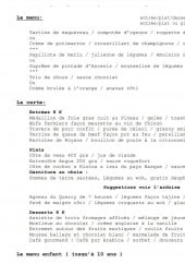 Menu La Côte Rôtie - Les menus, entrées...