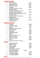 Menu La P'tite Bouffe - Les snadwichs, paninis et frites