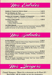 Menu Mamie Bigoude - Les entrées, salades et burgers