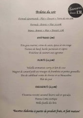 Menu Saveurs Dans L'R - L' ardoise du soir
