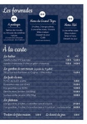 Menu Aux claires du Grand Téger - Les formules et plats