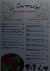 Menu La Gourmandine - Les salades, galettes, crêpes et glaces