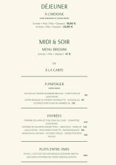 Menu Briemm - La carte