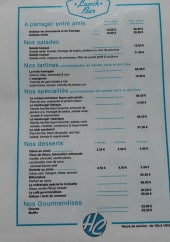 Menu La Croisette - Spécialités, desserts, salades,...