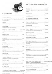 Menu Le Floor - La sélection du Barman 