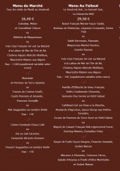 Menu Au Faitout - Menus