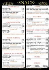 Menu Pizza Don Giovanni - Les burgers, kebabs, nuggets...