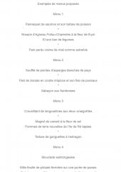 Menu Château Des Salles - Exemple de menu