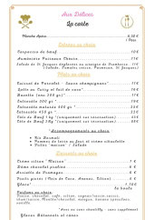 Menu Aux Délices - La carte