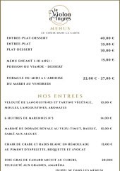 Menu Le Violon D'Ingres - Les entrées