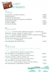 Menu Le Marais Gourmand - Les tapas, planches et tartines 