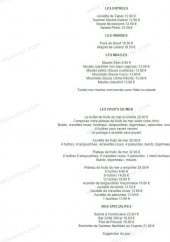 Menu Le pilotis - Les entrées, viandes,....